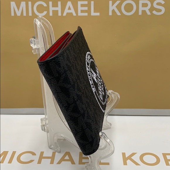MICHAEL KORS COOPER BIFOLD BLACK/SCARLET - Picture 3 of 16